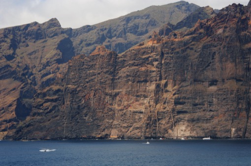 Los Gigantes cliffs rising 600 metres above the Atlantic Ocean, Tenerife, Canary Islands